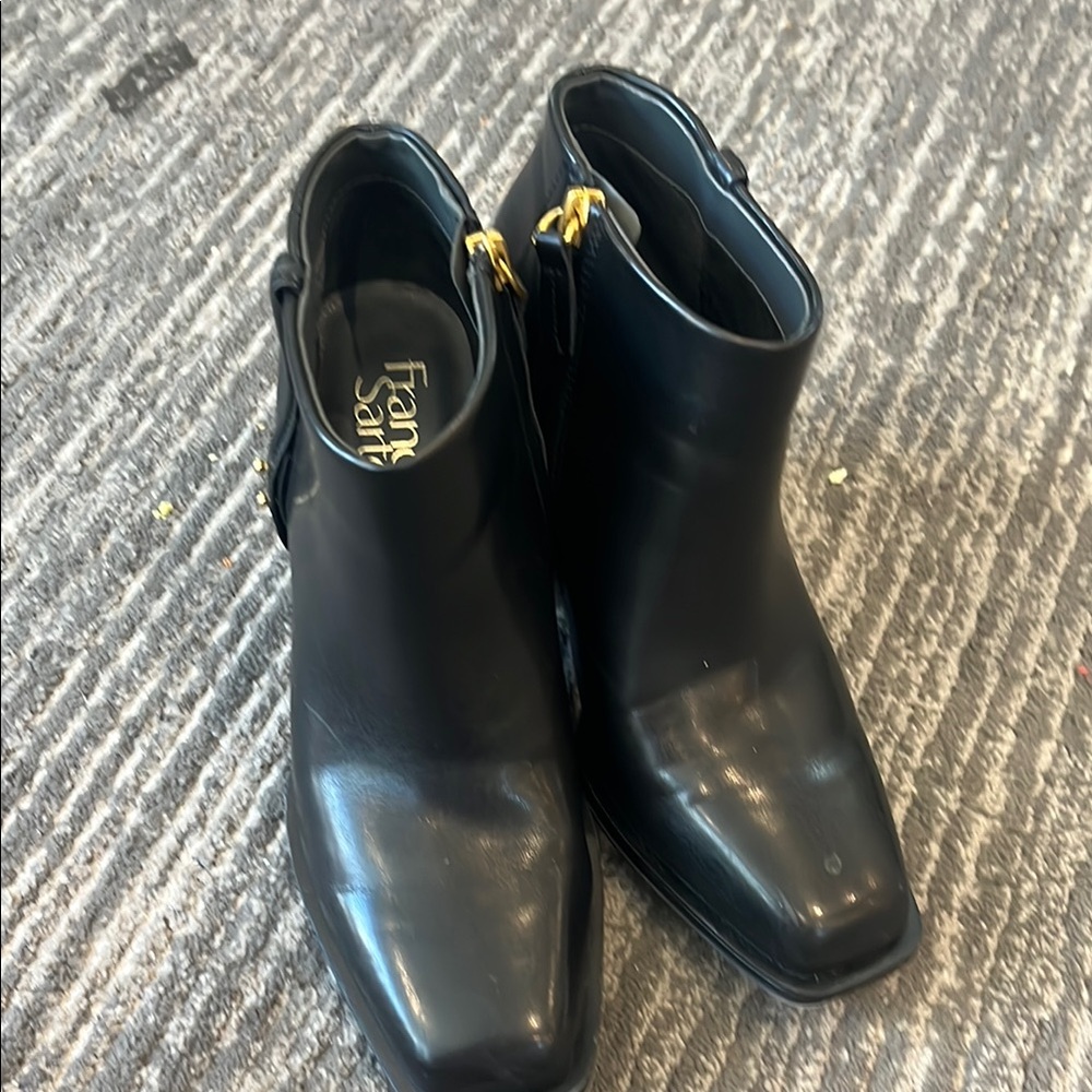 Franco Sarto Black Heeled Boots Sleek Leather Design